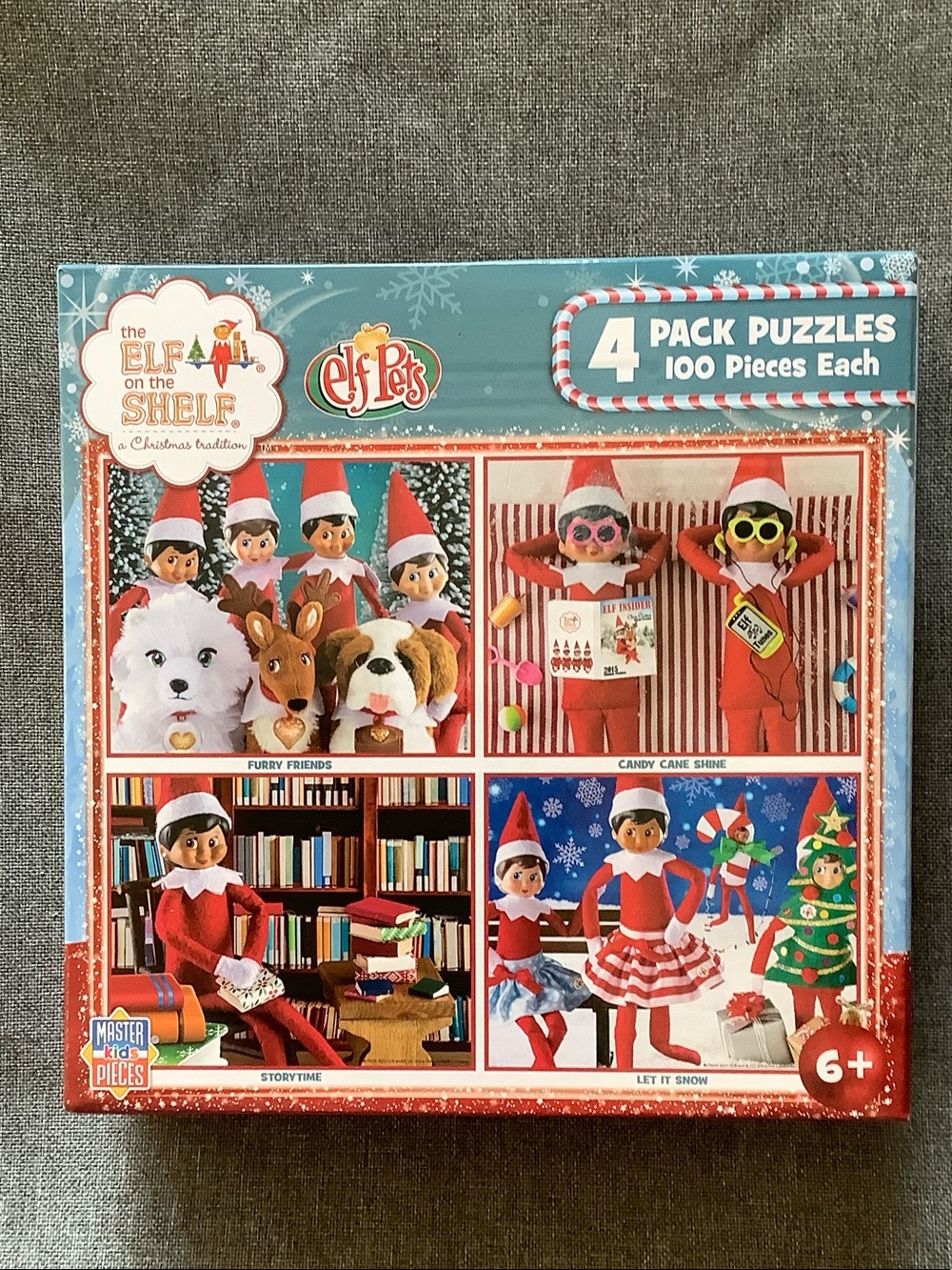 NWT Elf on the Shelf 4-Pack Jigsaw puzzle Set 100 Pieces Each Holiday Kids 🧩
